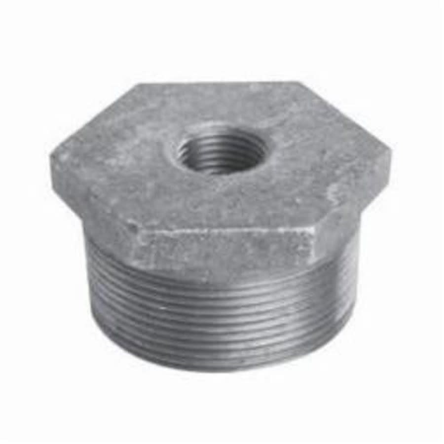 Hex Head Bushing, 3/4 x 1/2 in, MNPT x FNPT, 150 lb, Malleable Iron, Galvanized, Domestic