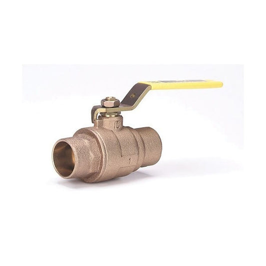 2-Piece Ball Valve, 1 in, C, Standard Port, Plated Brass Ball, Bronze