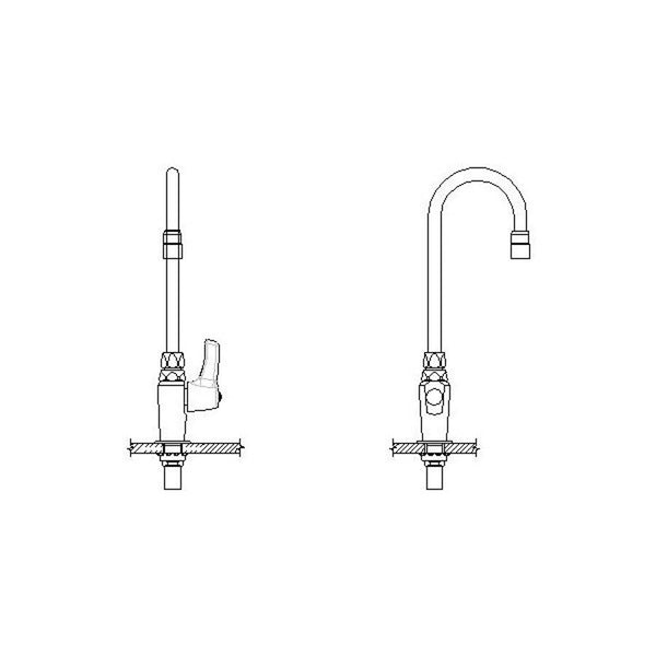 TECK® Single Hole Lavatory Faucet, ADA, 1 Handle, 1-Hole, 0.5 gpm, Chrome