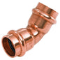 45 deg Elbow, 1-1/2 in, Press, Copper