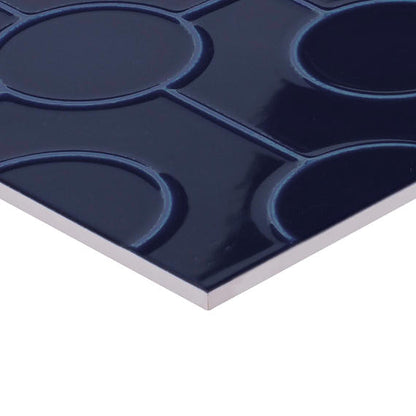 Luminique Navy Rectangle, Fluted 12X24 Glossy
