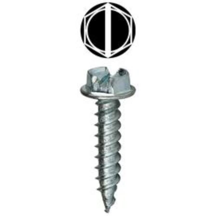 Drywall Screw, #8, 1-1/2 in L, Hex/Slotted Drive, Zinc Plated