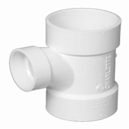 Sanitary Tee, 3 x 1-1/2 in, Hub, DWV, PVC
