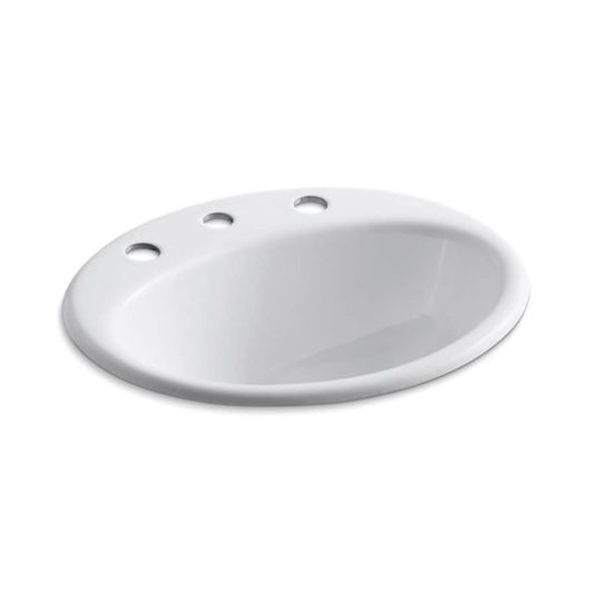 Farmington® Top Mount Lavatory Sink, ADA, 19-1/4 x 16-1/4 x 8-3/4 in, Cast Iron, White