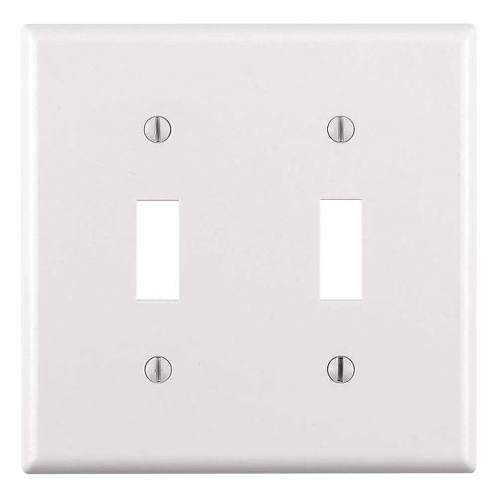 White 2-Gang Toggle Wall Plate (1-Pack)