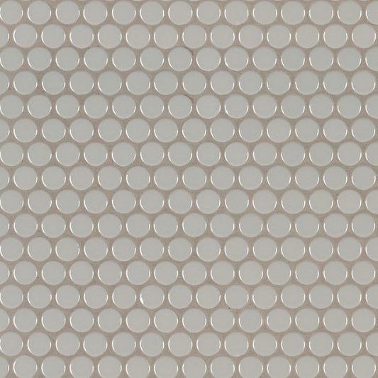 Gray Glossy Penny Round Mosaic