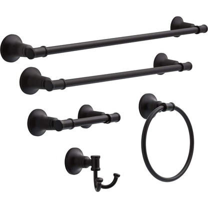 Chamberlain Wall Mount Pivot Arm Toilet Paper Holder Bath Hardware Accessory in Matte Black