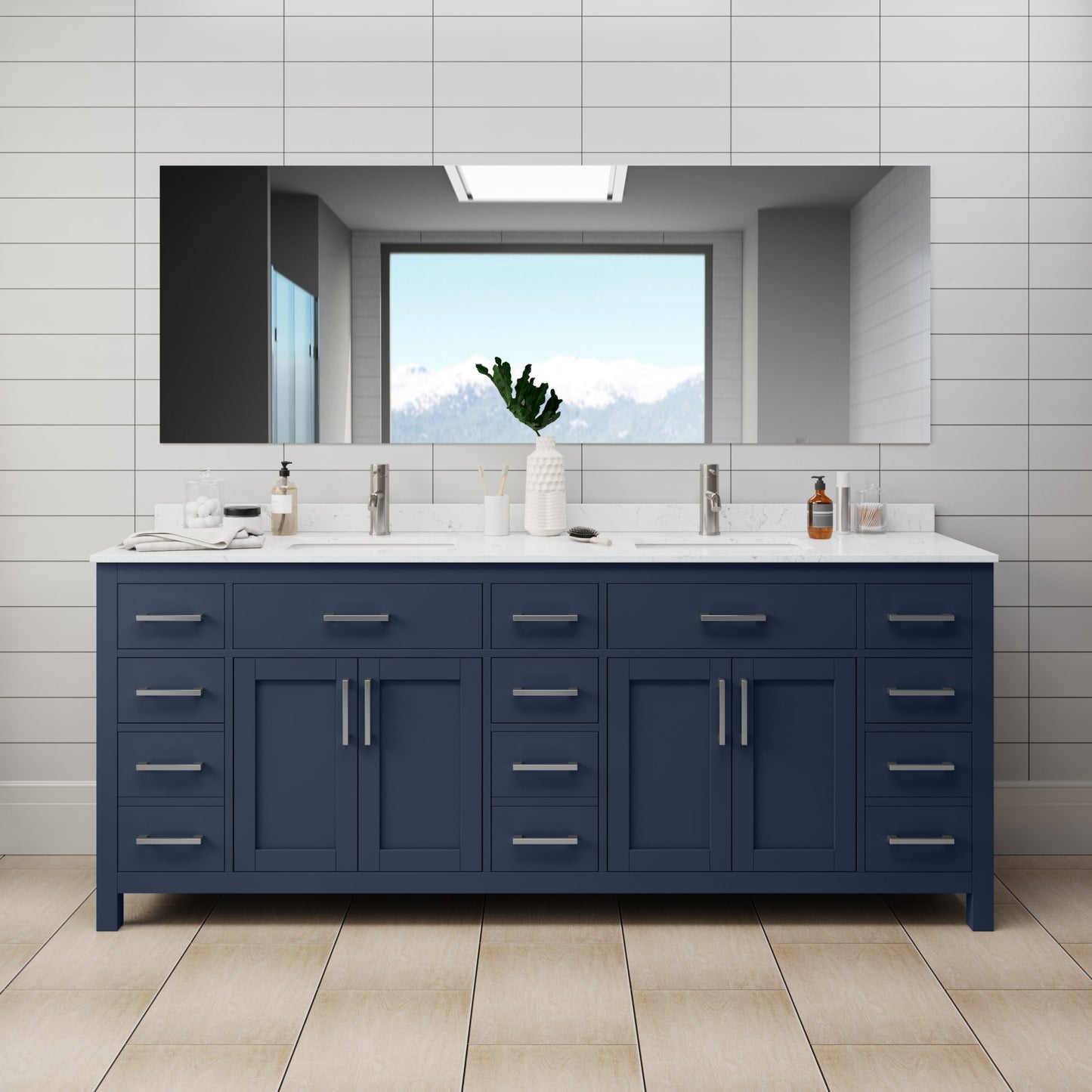 Beckett Double Bathroom Vanity - 84W x 35H x 22D