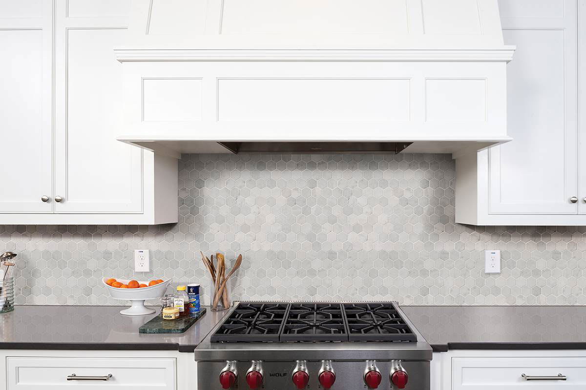 Carrara White Polished 2" Hexagon Mosaic Tile