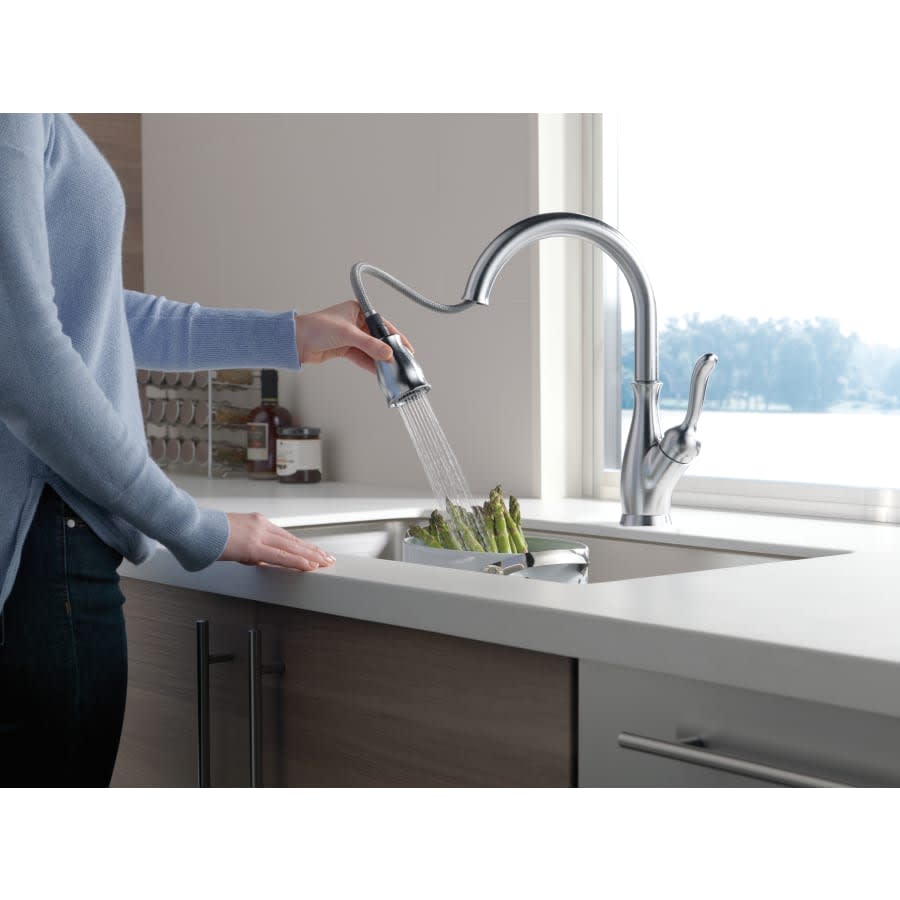 Leland Pull-Down Kitchen Faucet with Magnetic Docking Spray Head and ShieldSpray - Includes Lifetime Warranty