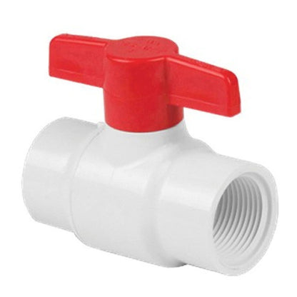 1-Piece Ball Valve, 3/4 in, FNPT, Standard Port, PVC Ball, PVC