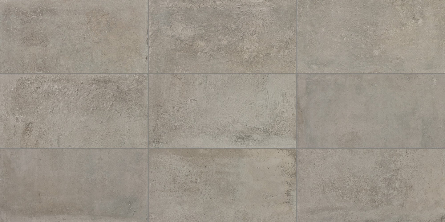 Rekindle Medium Grey Herringbone 2X6 Matte