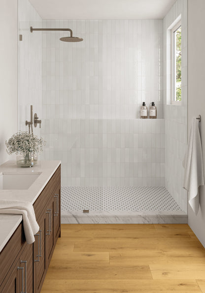 Cloé 2.5X8 Glossy Ceramic Tile in White