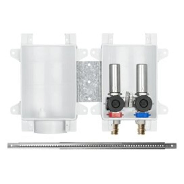 OxBox™ Outlet Box With (2) MiniRester™ Arresters and Plain Valve, 1/2 in, PEX F1960 Grip™ x 3/4 in, Male Hose Thread Outlet, ABS