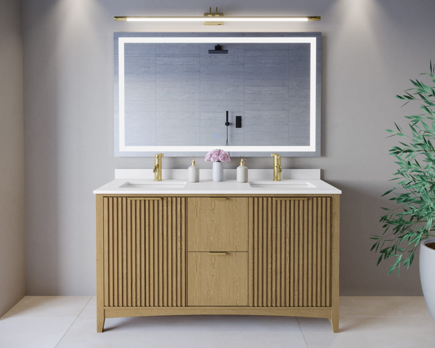 Palmilla Double Bathroom Vanity - 60W x 35H x 22D