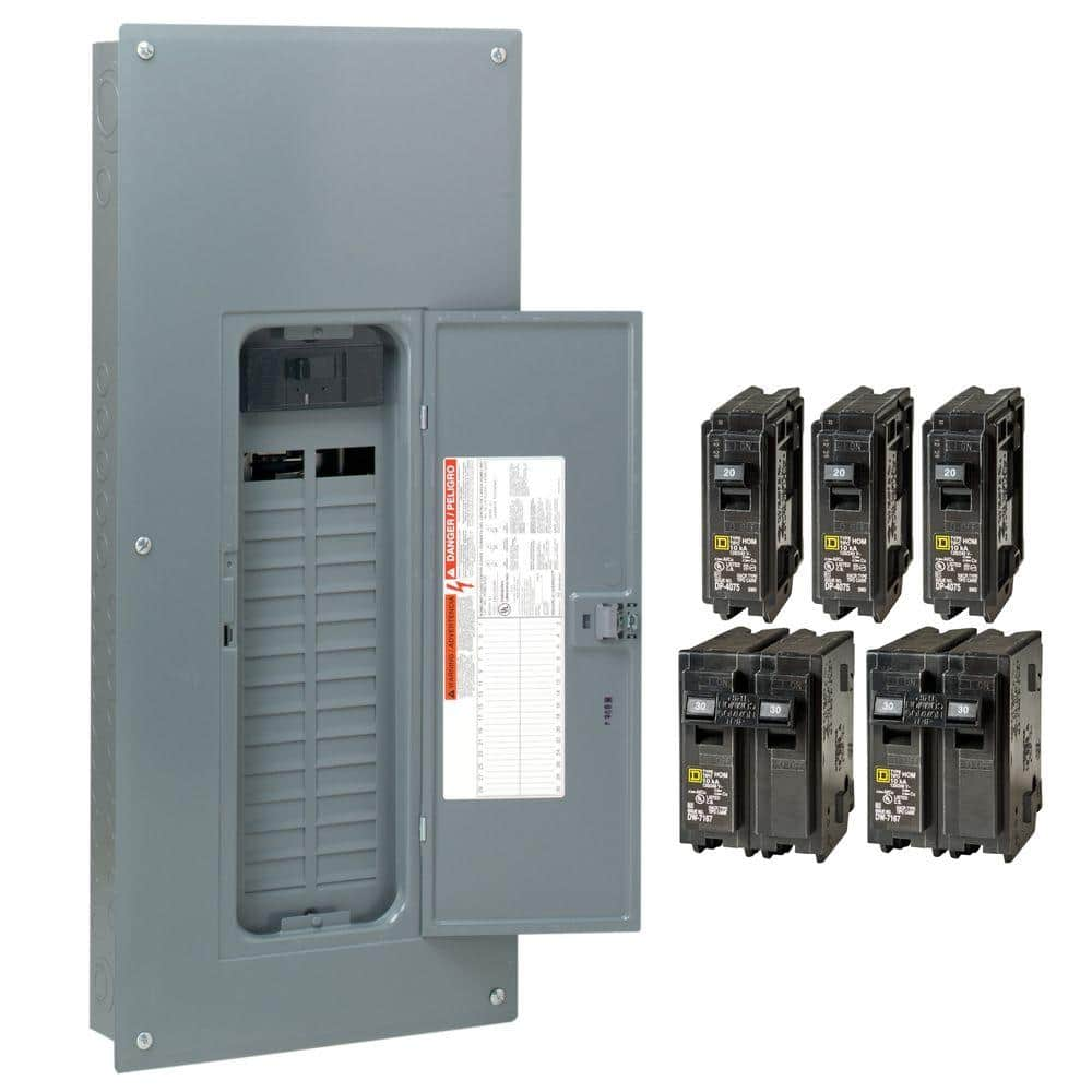 Homeline 200 Amp 30-Space 60-Circuit Indoor Main Breaker Plug-On Neutral Load Center with Cover(HOM3060M200PCVP)