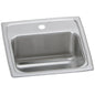 Celebrity Single Bowl Bar Sink, Top Mount, ADA, 15 x 15 in, 6 in Bowl Depth, 1-Hole, 20 ga Brushed Satin Steel, Stainless