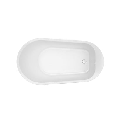 Bingham 59" Free Standing Acrylic Soaking Tub with Reversible Drain, Drain Assembly, and Overflow