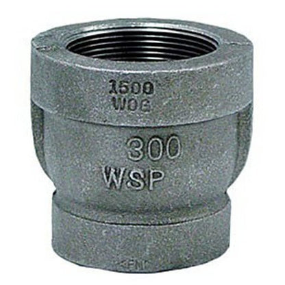 Reducer Coupling, 1-1/2 x 1-1/4 in, FNPT, 300 lb, Malleable Iron, Black