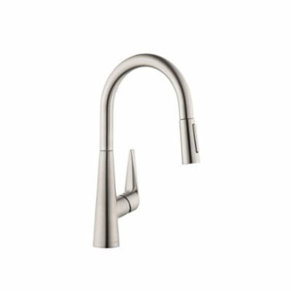 Talis S Kitchen Faucet, Deck Mount, ADA, 1 Lever Handle, 1-Hole, Steel Optic