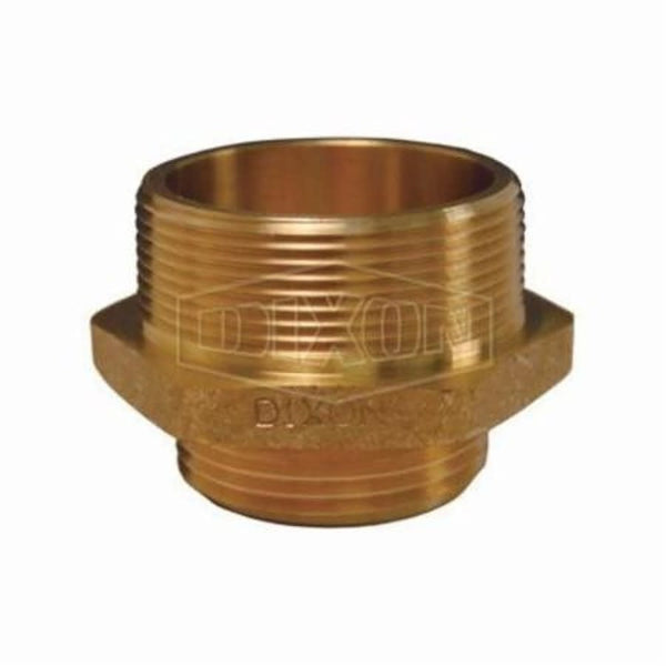 Double Reducing Hex Nipple, 1-1/2 x 1 in, Brass, MNPT x Male NST (NH)