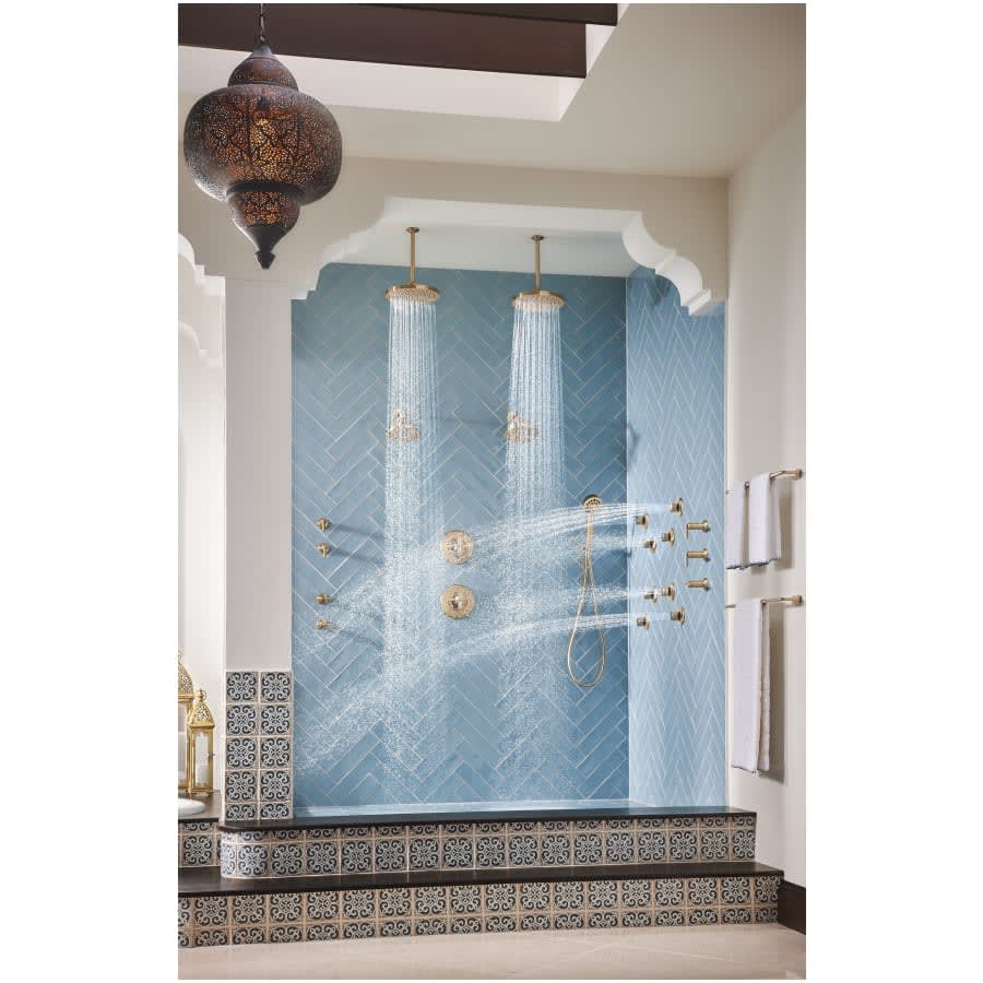 Levoir 1.75 GPM Multi Function Hand Shower Package with H2Okinetic Technology - Includes Hose, Holder and Wall Supply