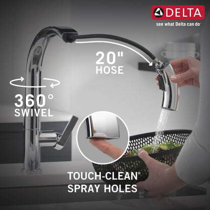 Keele 1.8 GPM Single Hole Pull Down Kitchen Faucet MagnaTite and Touch-Clean Technology