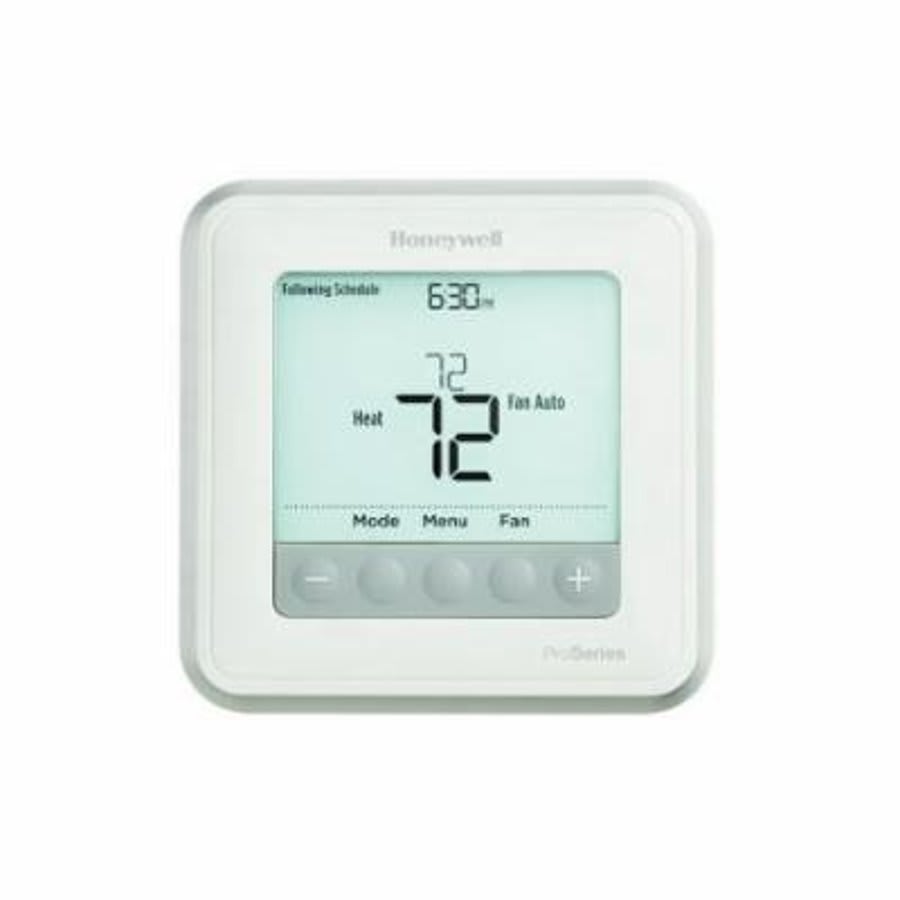 Tradeline® 6000 Thermostat, Programmable Thermostat, 40 to 90 deg F Heat/50 to 99 deg F Cool Control, 1 deg F Differential, Relay Switch