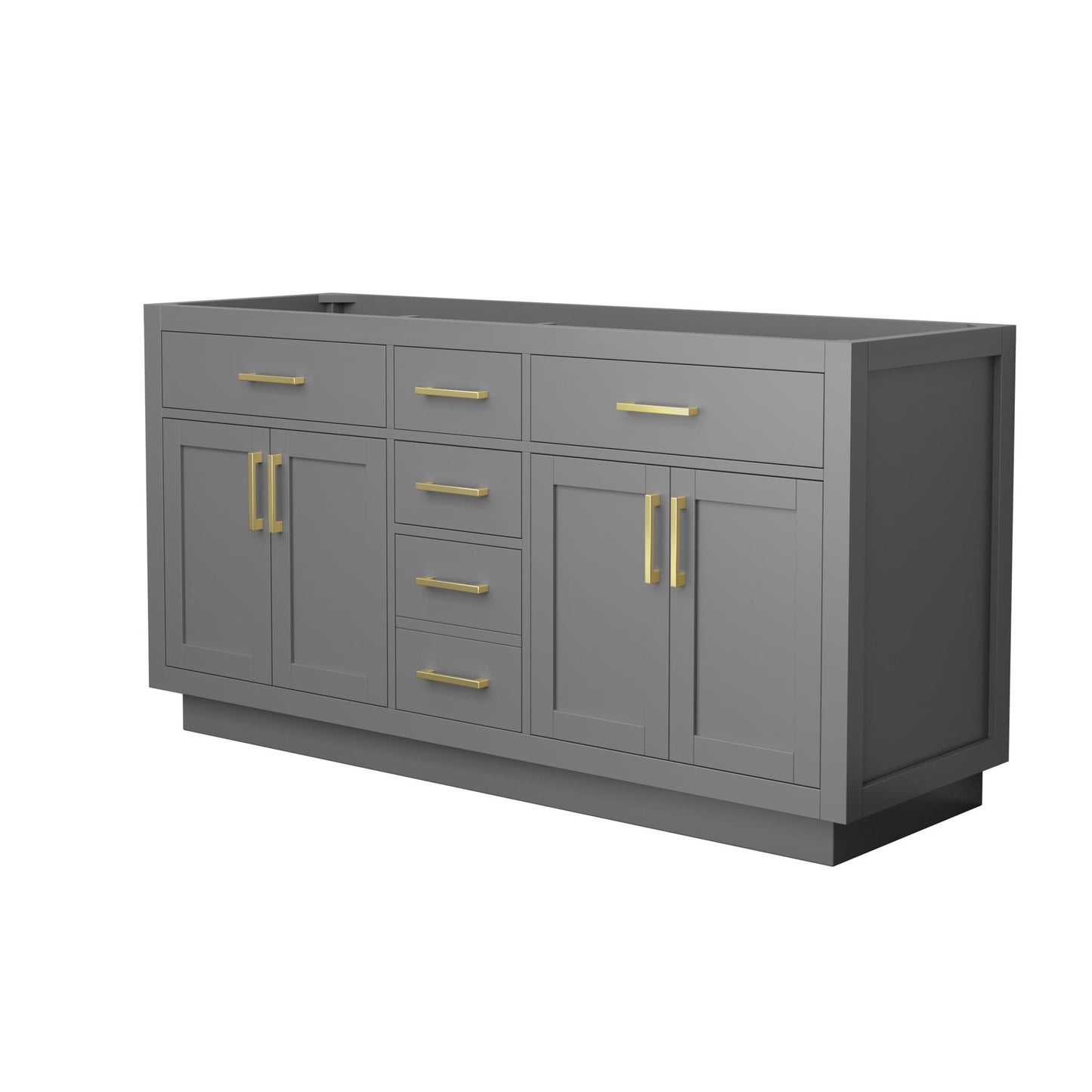 Beckett Double Bathroom Vanity with Toe Kick - 65W x 34.25H x 21.5D