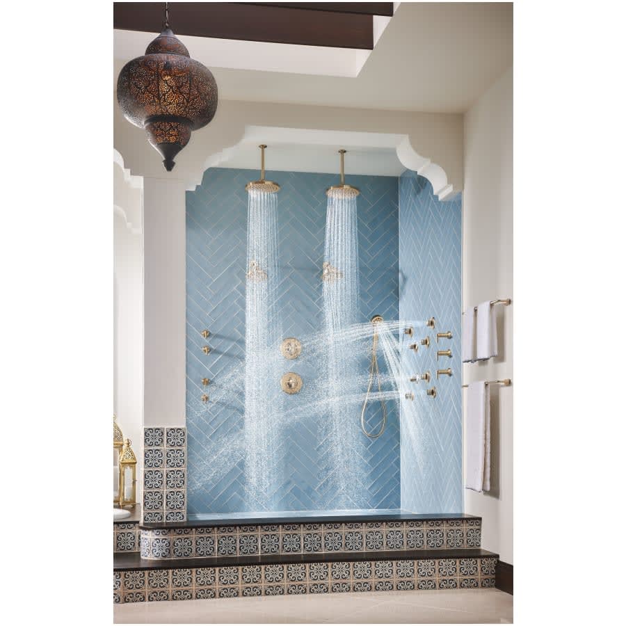 Levoir 1.75 GPM Multi Function Hand Shower Package with H2Okinetic Technology - Includes Hose, Holder and Wall Supply