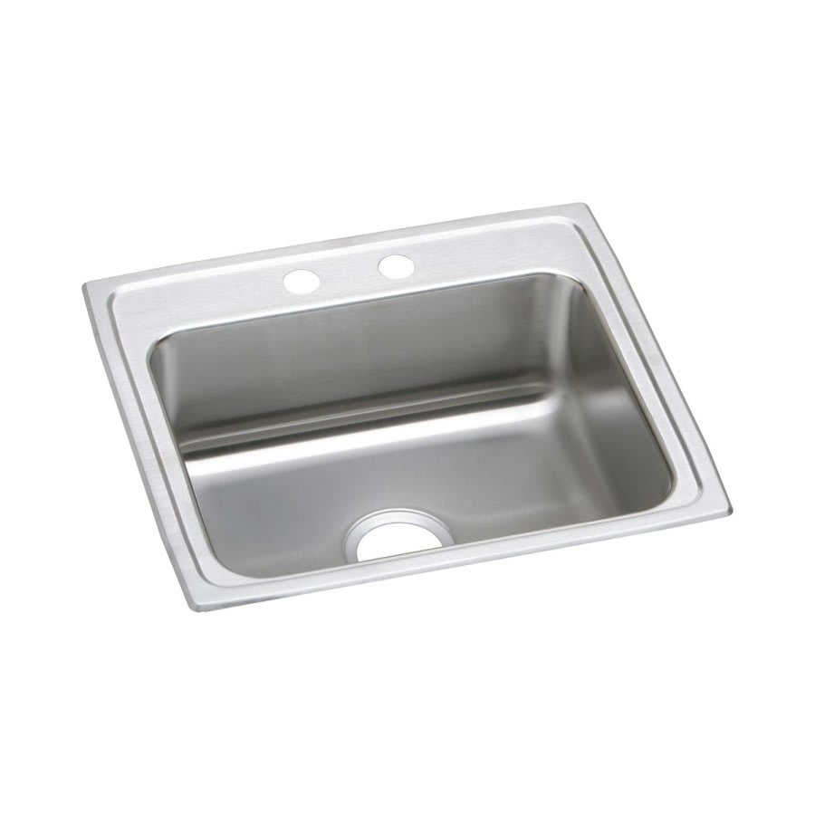 Lustertone™ Classic Single Bowl Kitchen Sink, Top Mount, ADA, 22 x 19-1/2 in, 5-3/8 in Bowl Depth, 18 ga Lustrous Satin Steel, Stainless