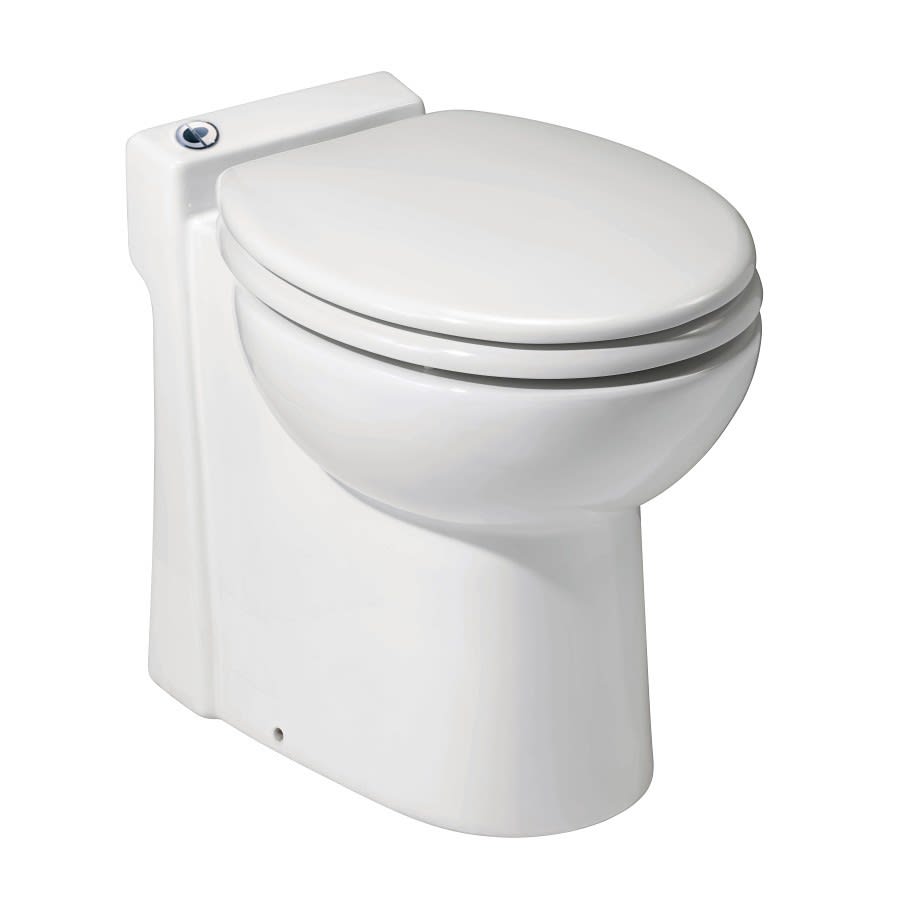 SaniCompact One Piece Toilet, Floor Mount, 12 in Rough, Elongated Bowl, Top Push Button, 1/1.28 gpf Dual Flush, White