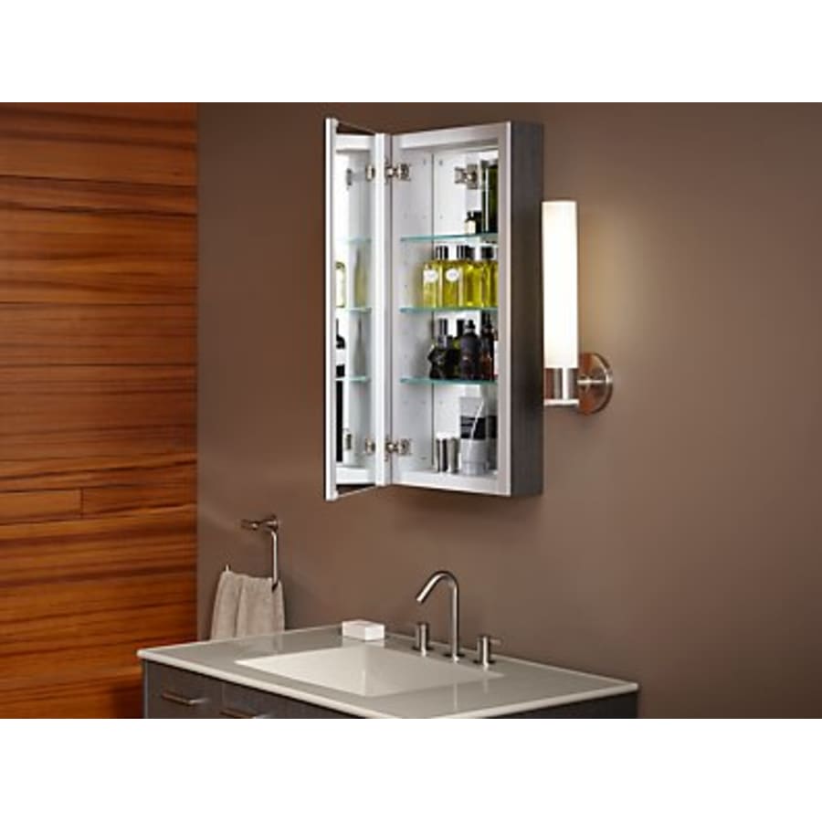 Verdera 30" x 15" Single Door Frameless Medicine Cabinet with Triple Mirror Design and Self-Close Hinges