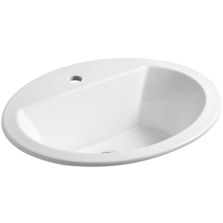 Bryant 20-1/8" Circular Vitreous China Drop In Bathroom Sink with Overflow and Single Faucet Hole