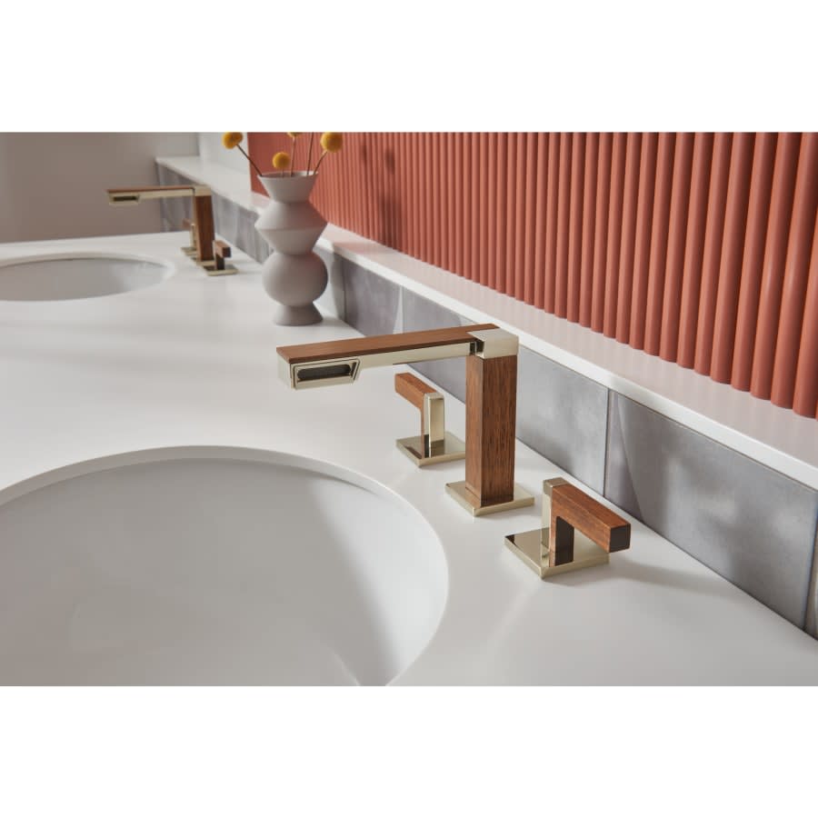 Frank Lloyd Wright 1.2 GPM Widespread Bathroom Faucet with Side Spout Laminar Flow - Less Handles and Drain Assembly