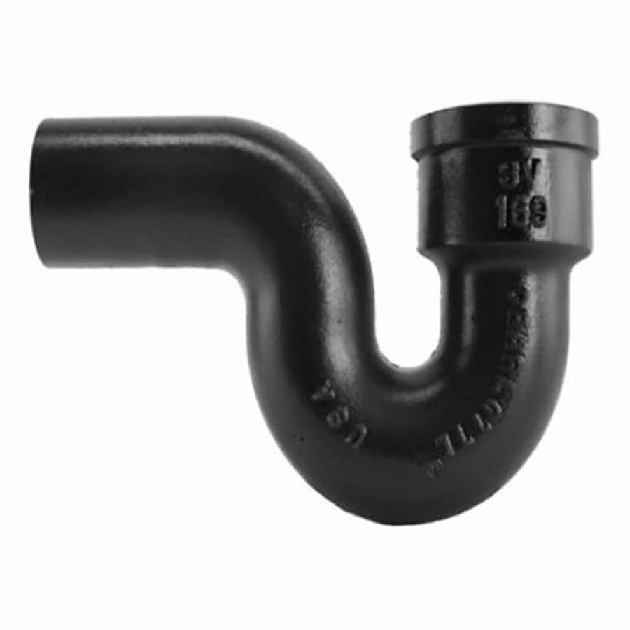 Service Weight P-Trap, 4 in, Spigot, Cast Iron