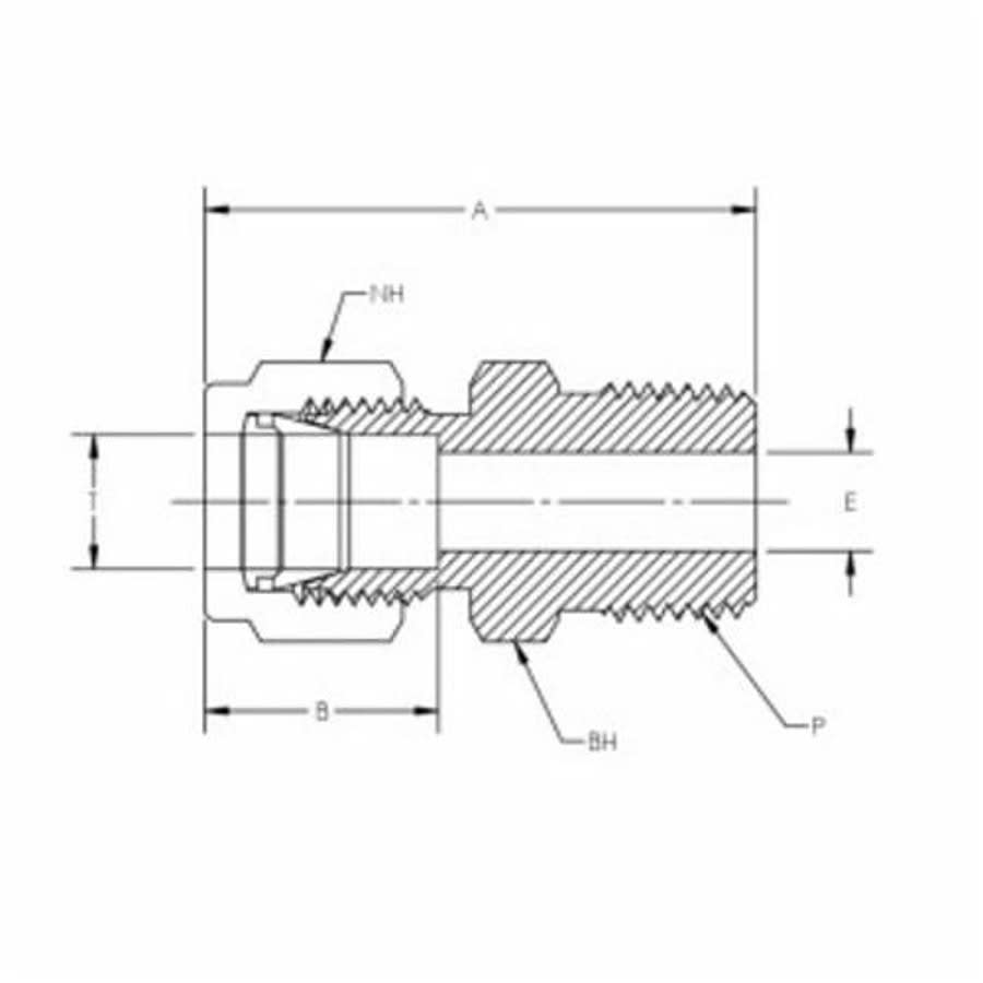 Male Adapter, 1 in, Tube x MNPT, 316/316L Stainless Steel
