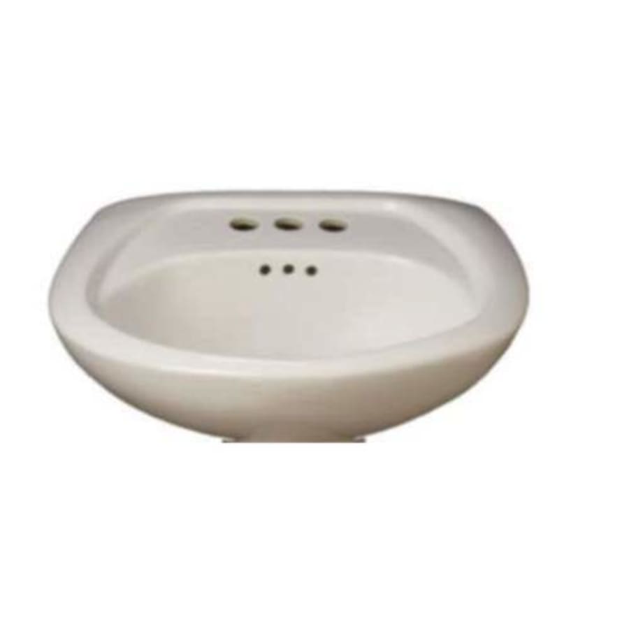 Lisbon Valley 24" Oval Vitreous China Pedestal Bathroom Sink with Overflow and 3 Faucet Holes at 8" Centers