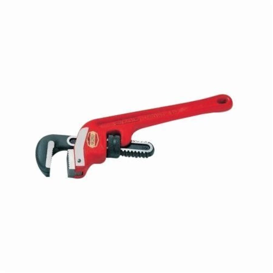 E-18 End Pipe Wrench, 2 in, 12 in OAL, Floating Forged Hook Jaw, Cast Iron Handle, Red