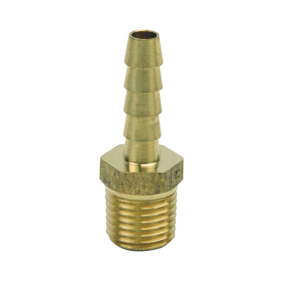 Male Hose Barb Adapter, 1/4 in Hose Barb x MNPT, Brass