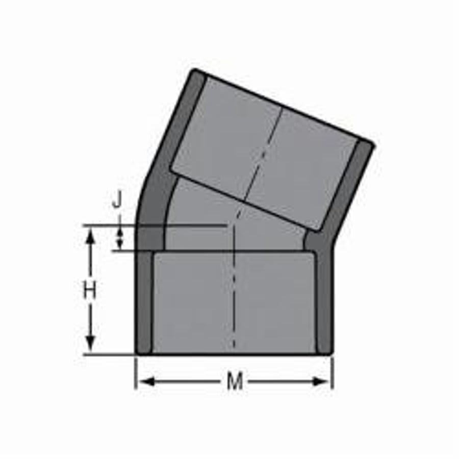 22.5 deg Elbow, 2 in, Socket, SCH 80/XH, PVC