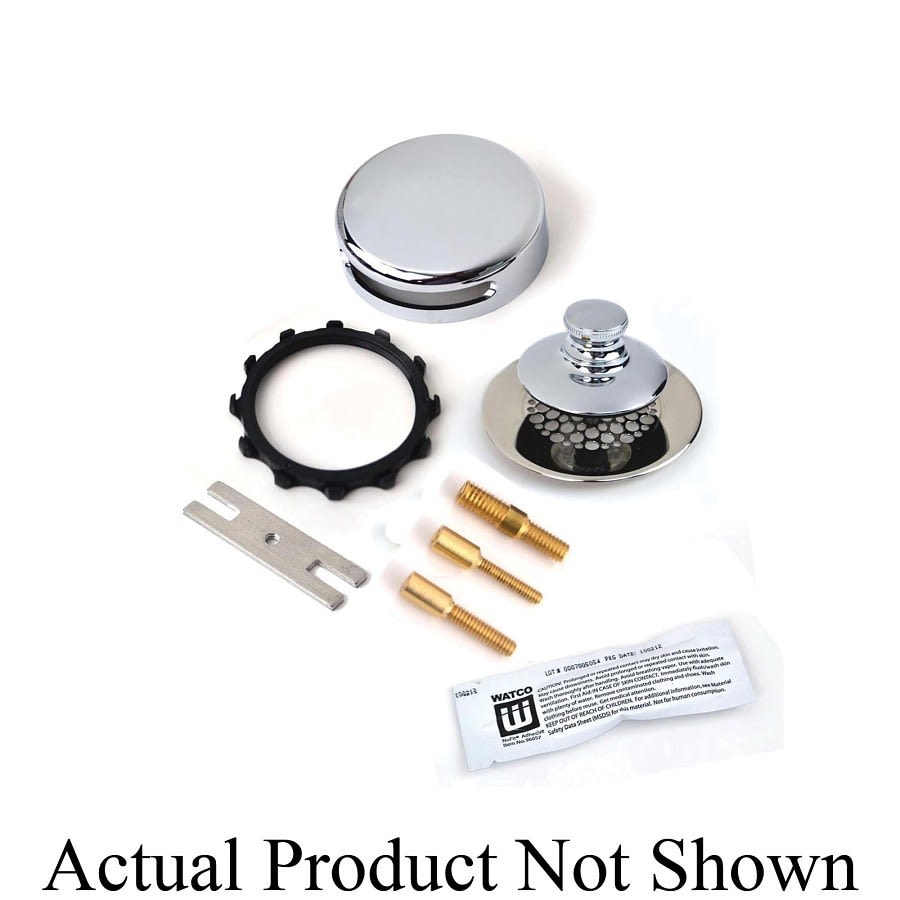 Bath Drain Trim Kit, Push & Lift, Brushed Nickel