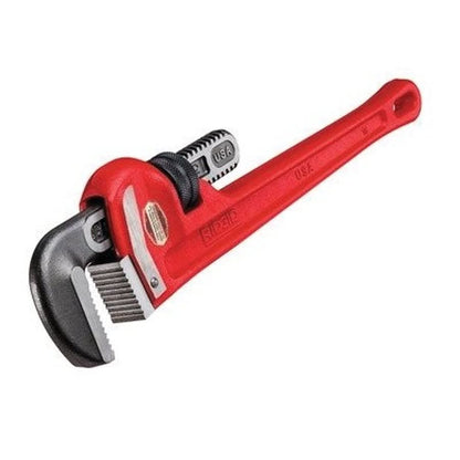 Straight Pipe Wrench, 1-1/2 in, 10 in L, Serrated Jaw, Cast Iron Handle