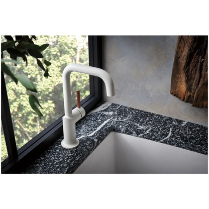 Odin Bar Faucet Lever Handle with Wood Accent