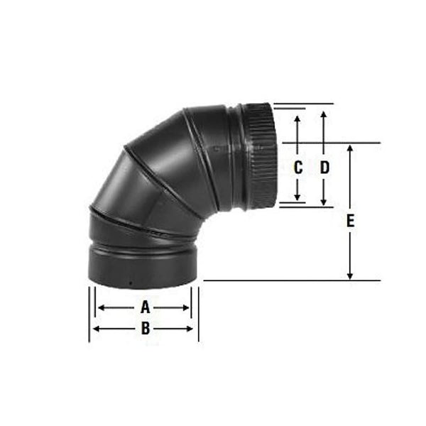 Round Vent Elbow, 6 in Dia
