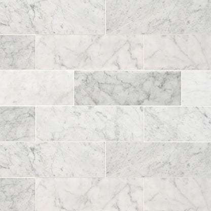 Carrara White Marble Tile 4x12