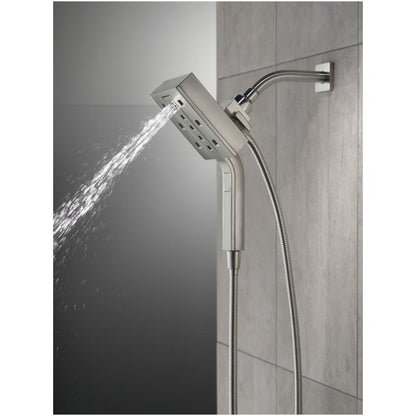 Universal Showering Rectangular 2.5 GPM Multi Function 2-in-1 In2ition Shower Head and Hand Shower with H2Okinetic and MagnaTite Technology