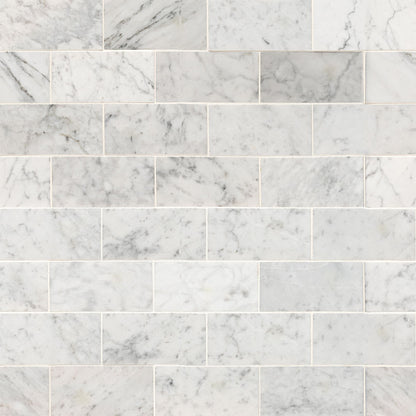 Carrara White Subway Tile 3x6