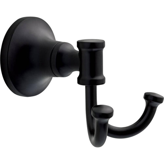 Chamberlain Double Towel Hook Bath Hardware Accessory in Matte Black