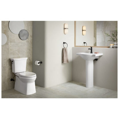 Veer 24" Pedestal Bathroom Sink Only with One Hole Drilled and Overflow